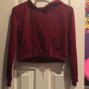 Maroon cropped hoodie